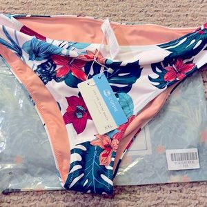 Cupshe XXL Navy and floral bikini bottom only